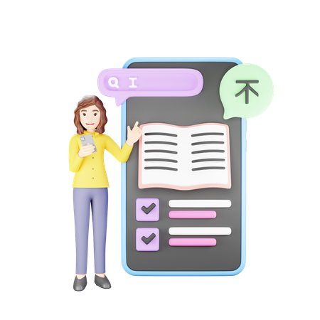 Online dictionary application  3D Icon