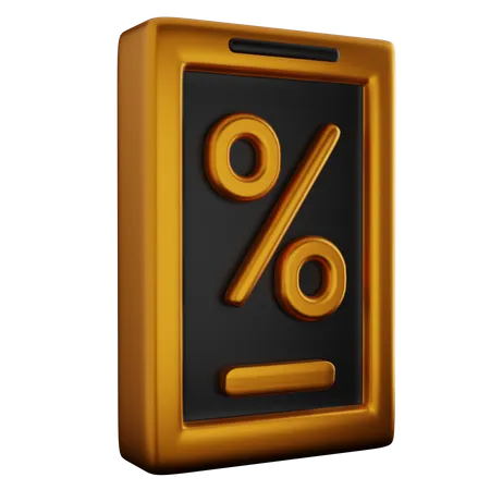 Phone And Percent Symbol 3 D Rendered And Graphic 3D Icon