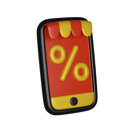 Black Friday Mobile Phone With Discount Coupon 3 D Render Icon 3D Icon