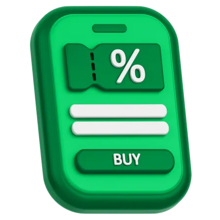 3 D Icon Of A Discount Shop On A Mobile Phone 3D Icon