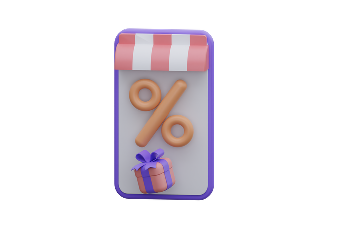 Online Discount Gift  3D Icon