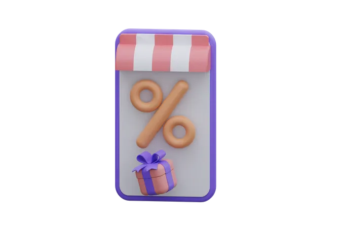 Online Discount Gift  3D Icon