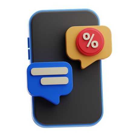 Online Discount Message  3D Icon