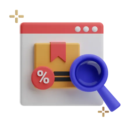Online Discount Search  3D Icon