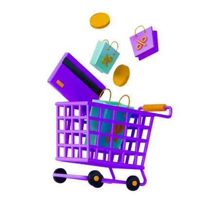Online discount shopping  3D Illustration