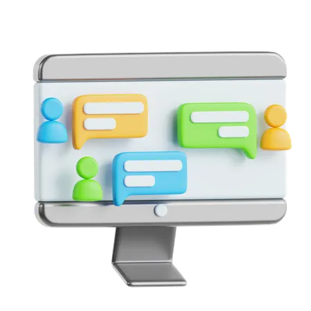 Online Discussion  3D Icon