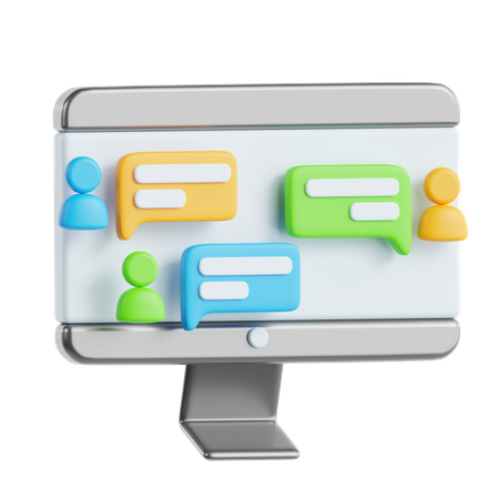 Online Discussion  3D Icon
