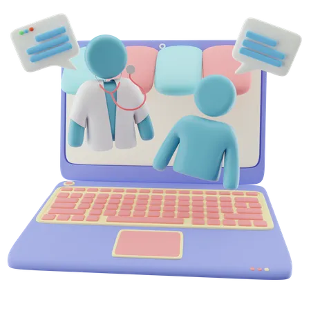 Online doctor  3D Illustration