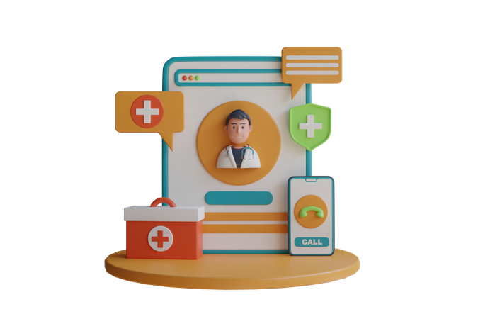 Online Doctor Consultation  3D Icon