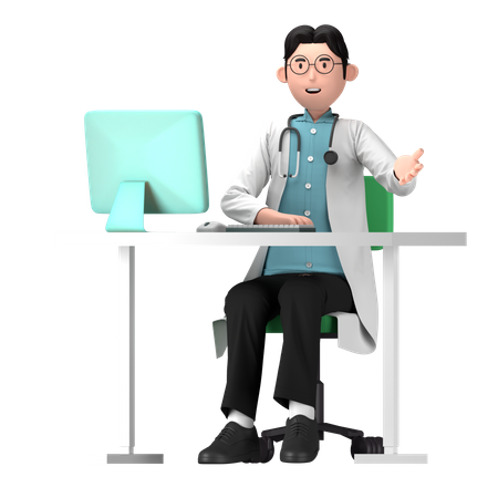 Online Doctor Consulting  3D Icon