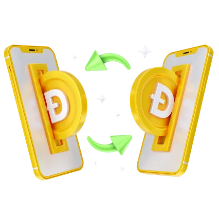 Online-Dogecoin-Austausch  3D Icon