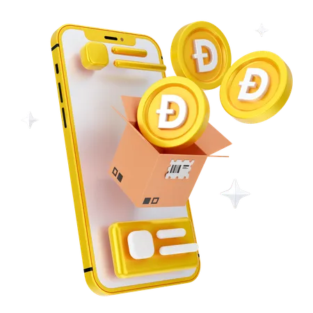 オンライン ドージコイン ボックス  3D Icon