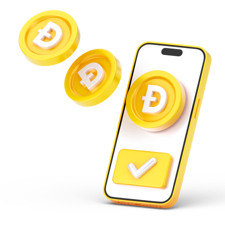 Online Dogecoin Coin  3D Icon