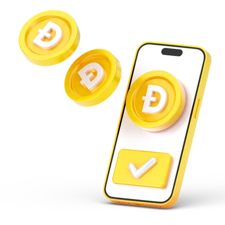 Moeda dogecoin online  3D Icon