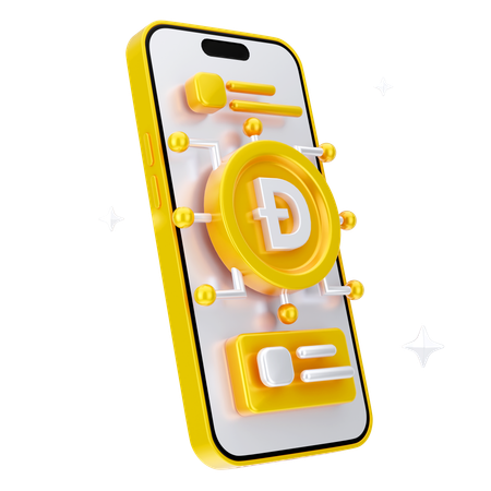 Online-Dogecoin-Münze  3D Icon