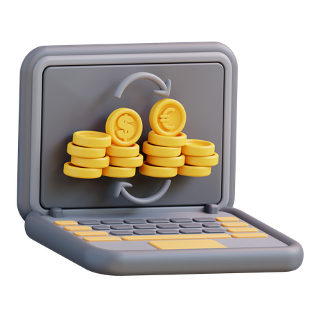 Online Dollar Exchange  3D Icon