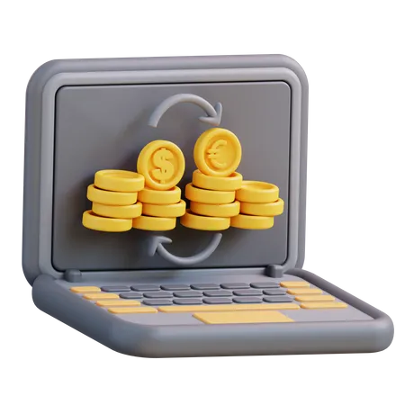 Online Dollar Exchange  3D Icon