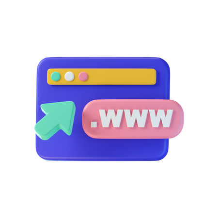 Online Domain Click  3D Icon