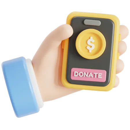 Donate Through The Phone 3D Icon
