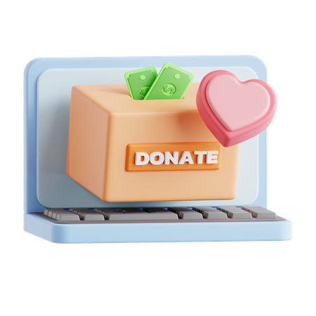 Online Donation  3D Icon