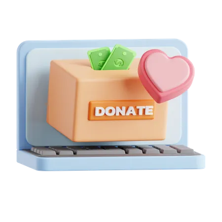 Online Donation  3D Icon