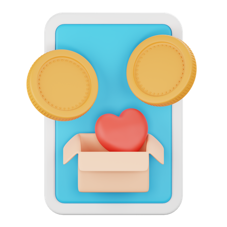 Online Donation  3D Icon