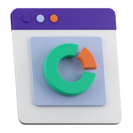Online Donut Chart  3D Icon
