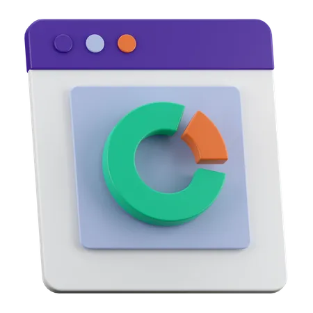 Online Donut Chart  3D Icon