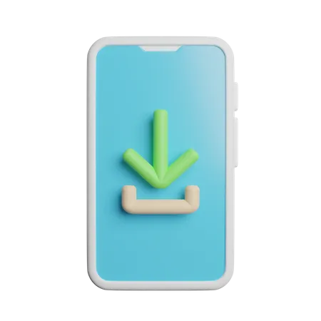 Phone Download Sign 3D Icon
