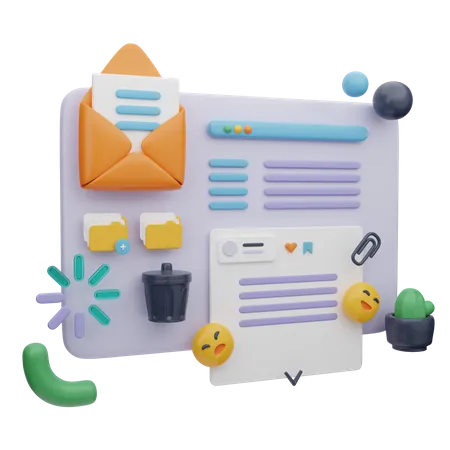 Online E Mail Website  3D Illustration