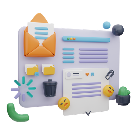 Online E Mail Website  3D Illustration