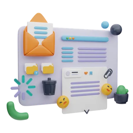 Online E Mail Website  3D Illustration