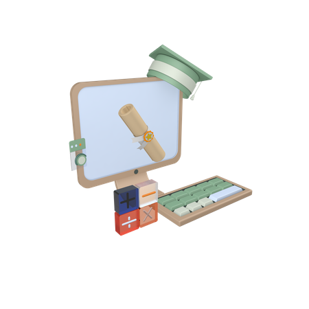 Online Education  3D Icon