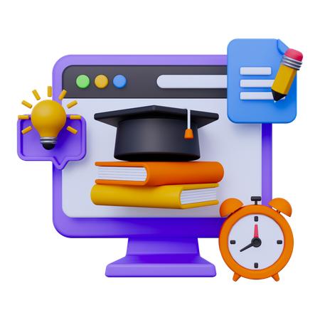 Online Education  3D Icon