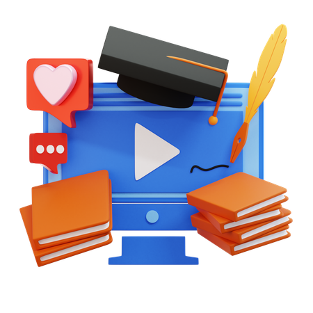 Online Education  3D Icon