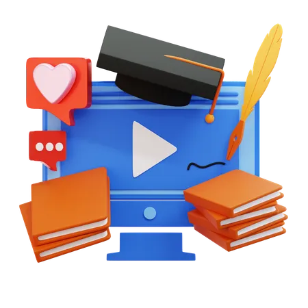 Online Education  3D Icon