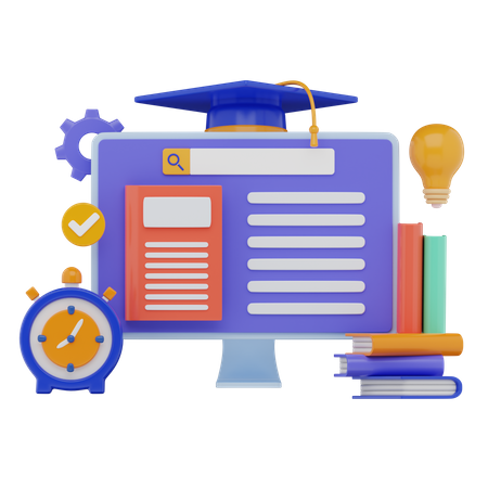 Online Education  3D Illustration