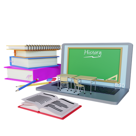 Online Education  3D Illustration