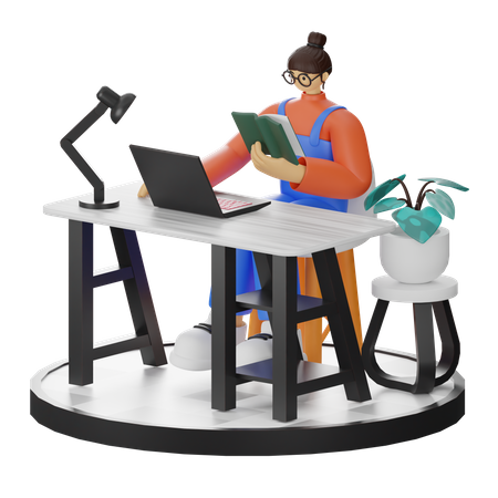 Online Education  3D Illustration