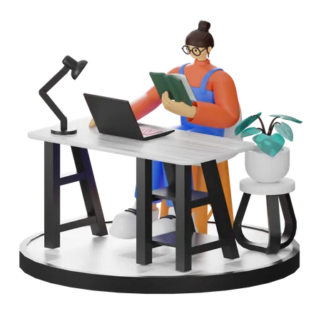 Online Education  3D Illustration