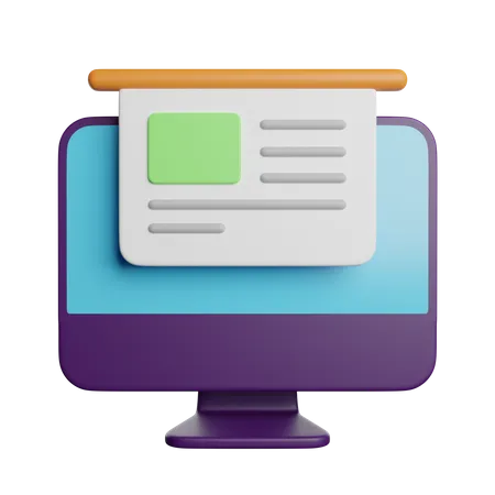 Online Education Learning 3D Icon