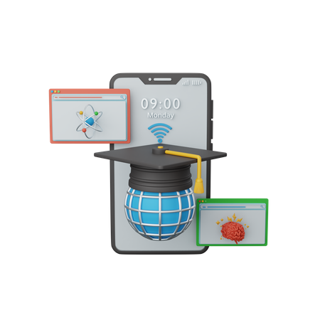 Online Education App  3D Icon