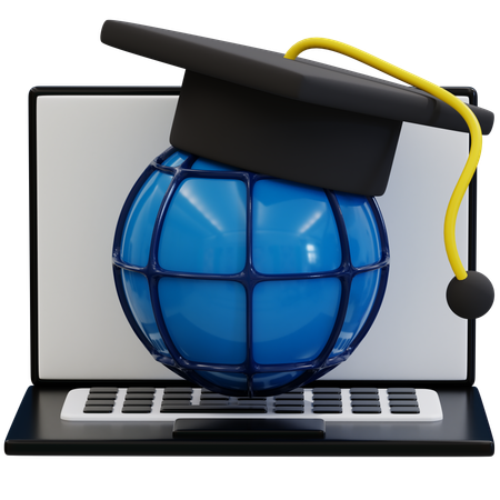 Online Education: Navigating Digital Learning  3D Icon