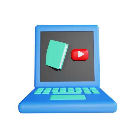 Online Education On Laptop  3D Icon