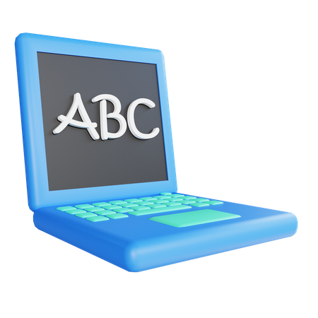 Online Education On Laptop  3D Icon