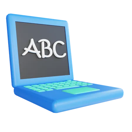 Online Education On Laptop  3D Illustration