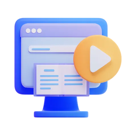 Online Education Website 3D Icon