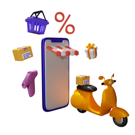 Online Einkaufen  3D Icon
