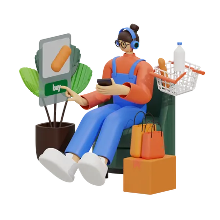 Online-Einzelhandelsprodukt  3D Illustration