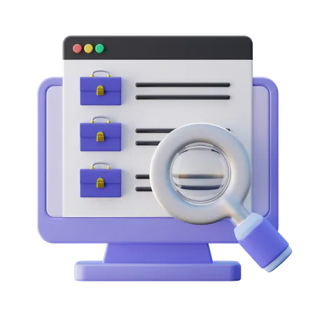 On-line encontrar emprego  3D Icon